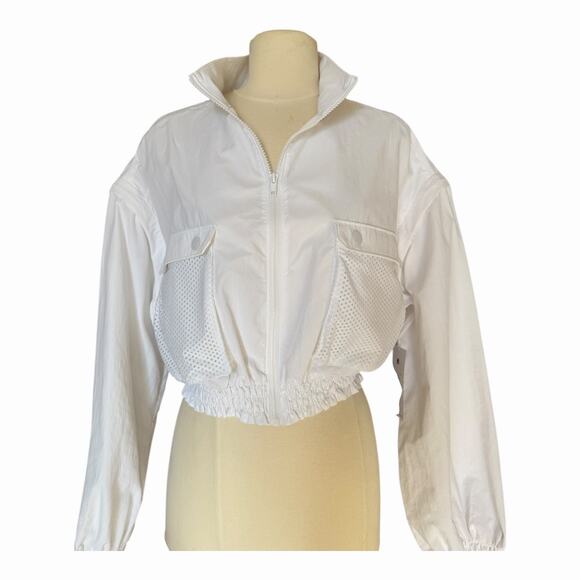 Spiritual Gangster Bridget Crop Zip Jacket / Vest 2-Way Bright White Small NWT - Picture 4 of 16